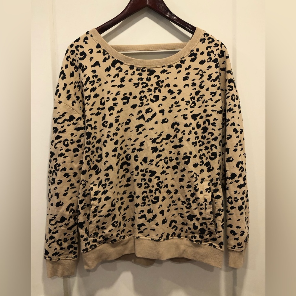 Kismet Leopard Print Beige and Black Sweater